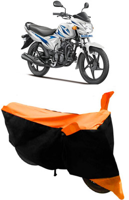 ABORDABLE Waterproof Two Wheeler Cover for Suzuki(Hayate, Orange, Black)