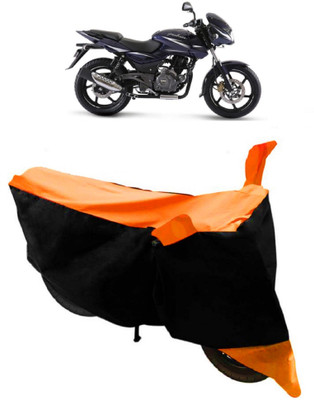 ABORDABLE Waterproof Two Wheeler Cover for Bajaj(Pulsar 180 DTS-i, Orange, Black)