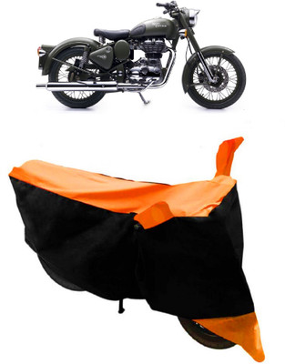ABORDABLE Waterproof Two Wheeler Cover for Royal Enfield(Battle, Orange, Black)