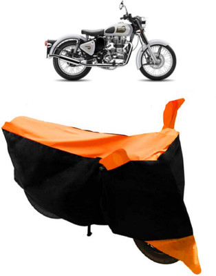 THE REAL ARV Two Wheeler Cover for Royal Enfield(Classic 500, Orange, Black)