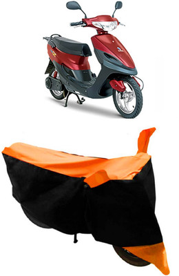 HEMSKAR Two Wheeler Cover for Avon(E Scoot, Orange, Black)