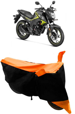 ABORDABLE Waterproof Two Wheeler Cover for Honda(CB Hornet 160, Orange, Black)