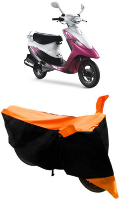 THE RAL ARV Two Wheeler Cover for TVS(Scooty Pep+, Orange, Black)
