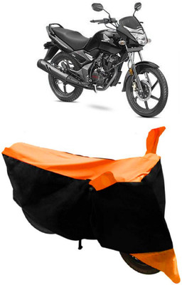 ABORDABLE Waterproof Two Wheeler Cover for Honda(CB Unicorn, Orange, Black)
