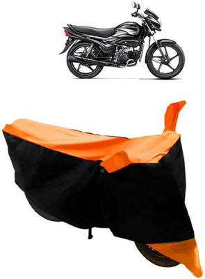 ABORDABLE Two Wheeler Cover for Hero(Super Splendor, Orange, Black)