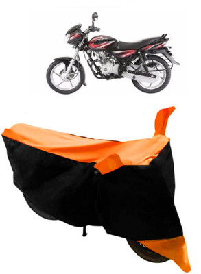 THE REAL ARV Two Wheeler Cover for Bajaj(Discover 125 DTS-i, Orange, Black)