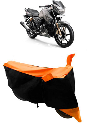 ABORDABLE Two Wheeler Cover for TVS(Apache RTR 180, Orange, Black)