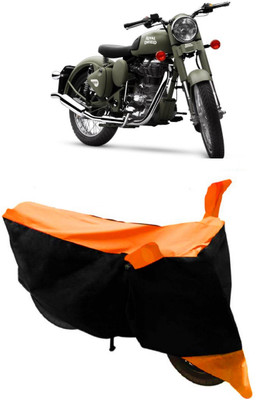 ABORDABLE Waterproof Two Wheeler Cover for Royal Enfield(Battle Green, Orange, Black)