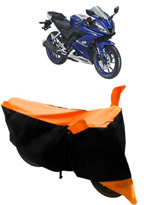 SHOPLINK Two Wheeler Cover for Yamaha(R15 V3, Orange, Black)