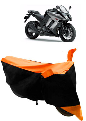 ABORDABLE Waterproof Two Wheeler Cover for Kawasaki(Ninja 1000, Orange, Black)