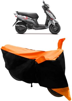 ABORDABLE Two Wheeler Cover for Suzuki(Let's, Orange, Black)