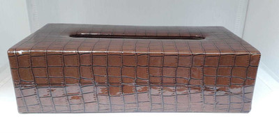 S R EXCLUSIVE 0 Compartments Leather Tissue Box(Brown)