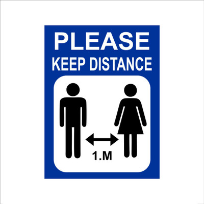 VVWV Please Keep Distance Emergency Sign