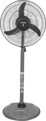 zigma 1625 ISI 400 mm 3 Blade Pedestal Fan(Black, Pack of 1)