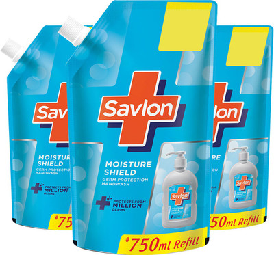 Savlon Moisture Shield Hand Wash Pouch  (3 x 750 ml)