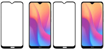 HOBBYTRONICS Edge To Edge Tempered Glass for Redmi 8A(Pack of 2)