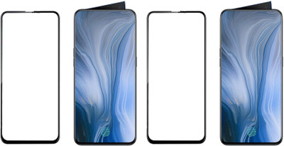 HOBBYTRONICS Edge To Edge Tempered Glass for Oppo Reno(Pack of 2)