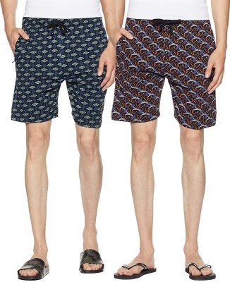 DIXCY SCOTT Printed Men Multicolor Regular Shorts