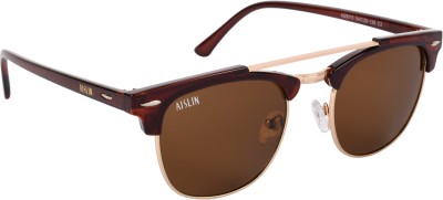 AISLIN Clubmaster Sunglasses(For Men & Women, Brown)