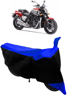 HEMSKAR Waterproof Two Wheeler Cover for Yamaha(VMAX, Blue, Black)