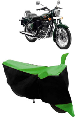 SHOPLINK Two Wheeler Cover for Royal Enfield(Bullet 500, Green, Black)