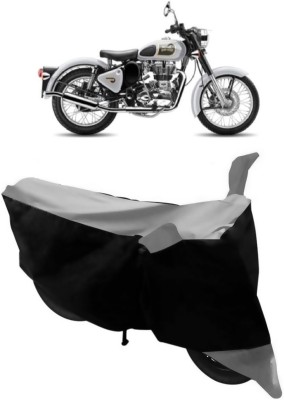 GANPRA Two Wheeler Cover for Royal Enfield(Classic 500, Black, Grey)