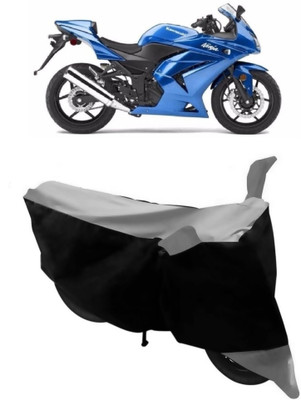 THE RAL ARV Waterproof Two Wheeler Cover for Kawasaki(Ninja 250, Grey, Black)