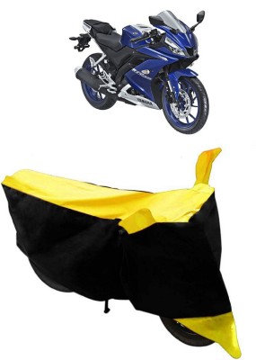 ABORDABLE Waterproof Two Wheeler Cover for Yamaha(R15 V3, Yellow, Black)