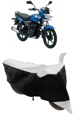 ABORDABLE Two Wheeler Cover for Bajaj(Platina 100 DTS-i, White, Black)