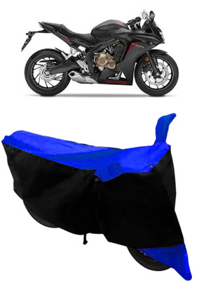 ABORDABLE Two Wheeler Cover for Honda(CBR 650F, Blue, Black)