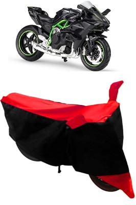 ABORDABLE Waterproof Two Wheeler Cover for Kawasaki(Ninja, Red, Black)