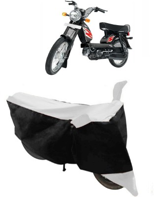 ABORDABLE Two Wheeler Cover for TVS(Heavy Duty Super XL, White, Black)