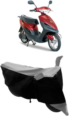 ABORDABLE Waterproof Two Wheeler Cover for Avon(E Scoot, Grey, Black)