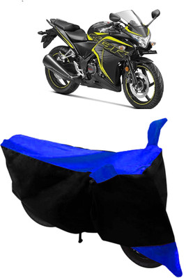 GANPRA Two Wheeler Cover for Honda(CBR 250R, Black, Blue)