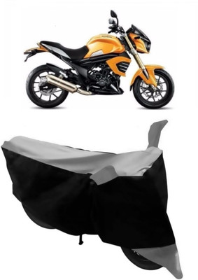 HEMSKAR Waterproof Two Wheeler Cover for Mahindra(Mojo, Grey, Black)