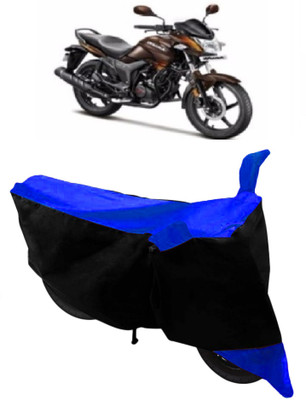 GANPRA Two Wheeler Cover for Hero(Hunk, Black, Blue)