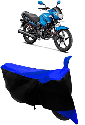 AutoGalaxy Waterproof Two Wheeler Cover for Hero(Glamour, Blue, Black)