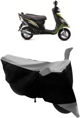 GANPRA Two Wheeler Cover for TVS(Scooty Streak, Black, Grey)