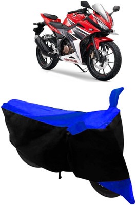 ABORDABLE Two Wheeler Cover for Honda(CBR 150R, Blue, Black)