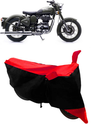 GANPRA Two Wheeler Cover for Royal Enfield(Battle, Black, Red)