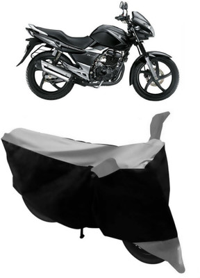 ABORDABLE Two Wheeler Cover for Suzuki(GS 150R, Grey, Black)