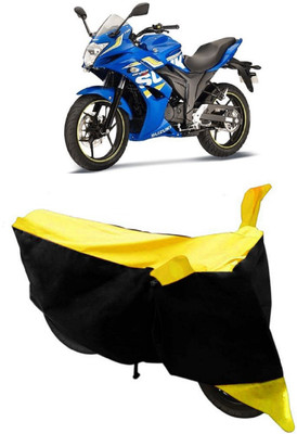 SHOPLINK Two Wheeler Cover for Suzuki(Gixxer SF, Yellow, Black)