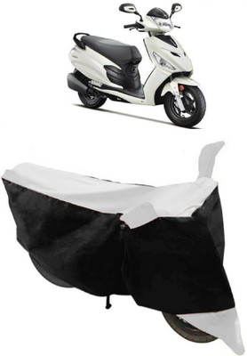 ABORDABLE Waterproof Two Wheeler Cover for Hero(Moto Corp Duet, White, Black)