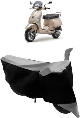 THE REAL ARV Waterproof Two Wheeler Cover for Piaggio(Vespa VXL, Grey, Black)