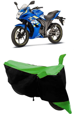 HEMSKAR Two Wheeler Cover for Suzuki(Gixxer SF, Green, Black)