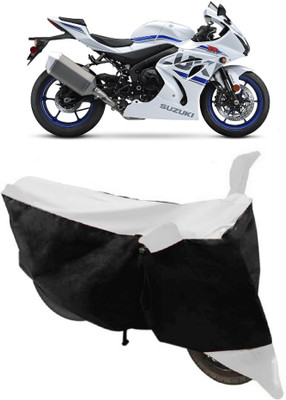 ABORDABLE Waterproof Two Wheeler Cover for Suzuki(GSX, White, Black)