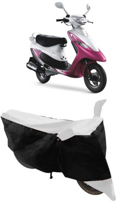 SHOPLINK Two Wheeler Cover for TVS(Scooty Pep+, White, Black)