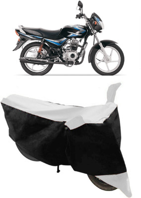 ABORDABLE Waterproof Two Wheeler Cover for Bajaj(CT100, White, Black)
