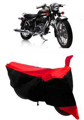 GANPRA Two Wheeler Cover for Royal Enfield(Electra Delux, Black, Red)