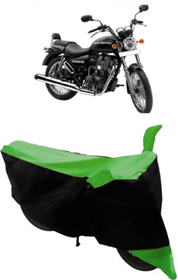 SHOPLINK Two Wheeler Cover for Royal Enfield(Thunderbird 500, Green, Black)